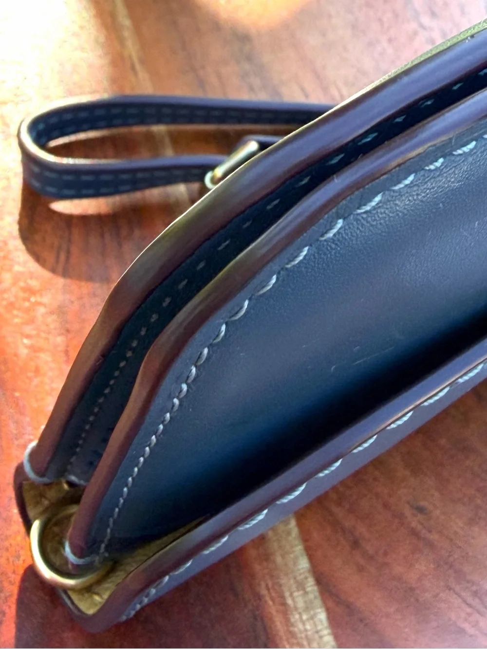 Coach 1941 Clutch Denim Leather Wristlet Wallet 58818 Like New
